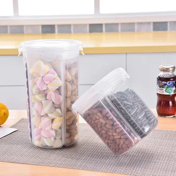 

Food Storage Box PP Kitchen Storage Bottles Jars Dried Grains Tank Plastic Clear Container Set Cookie Cereals Snacks Box