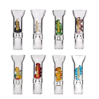 

5pcs Glass Filter mouth Tip for Dry Herb Tobacco Glass mouthpiece Steamroller with Tobacco Cigarette Holder Thick glass