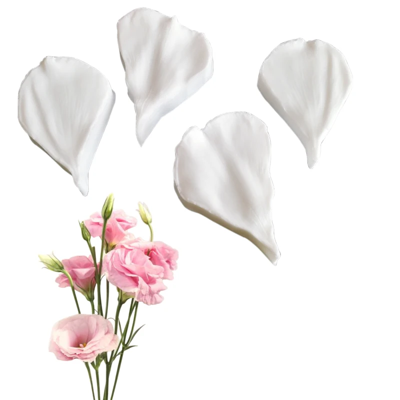 Новый 4 шт./лот Эустома силиконовые формы в виде цветка Пресс Gumpaste инструменты для