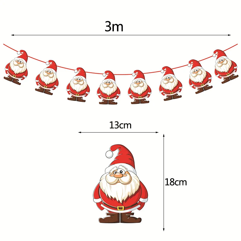 G02 santa claus 3 м длина Санта Клаус Рождественская елка настенный бумажный гирлянда на Рождественское дерево украшения лося носки Звезда Дети Счастливого Рождества баннер - Цвет: G02 santa claus