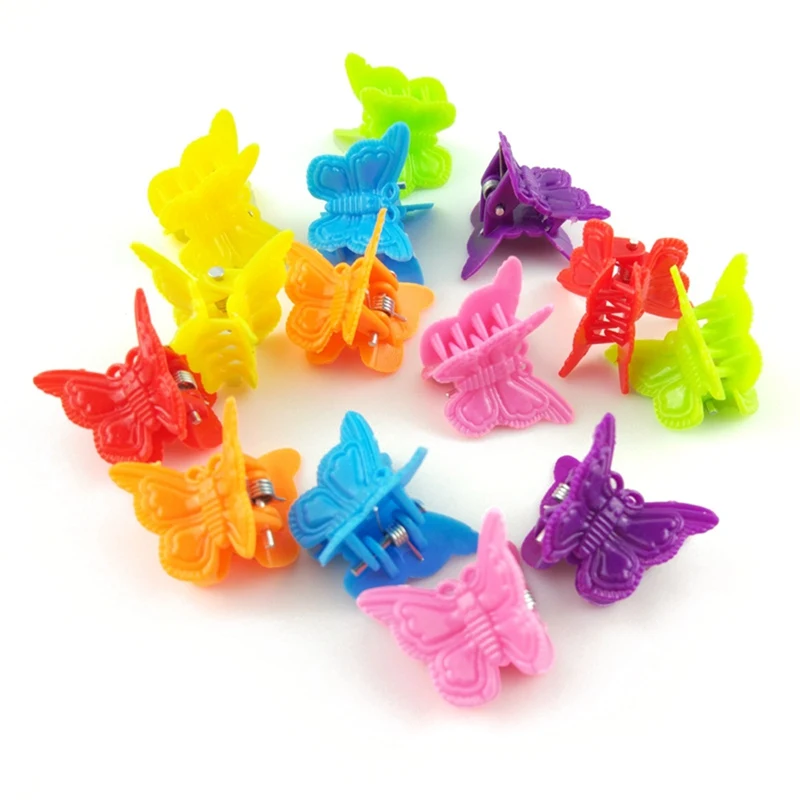 

100Pcs Colorful Mini Butterfly Hair Clips Claw Barrettes Mixed Color Mini Jaw Clip Cute Hairpin Hair Accessories For Women Girls