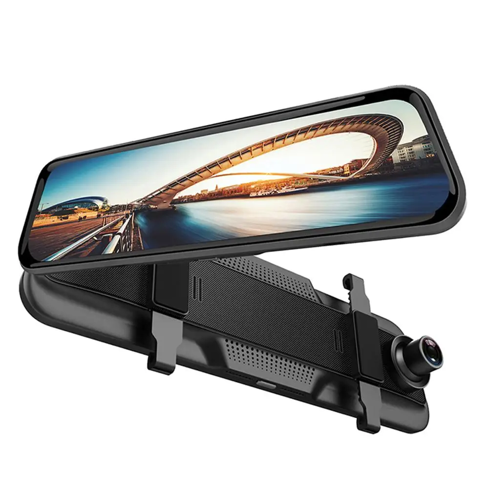 

Full Screen Touch Car Front Rear Double Recording Rear View Mirror 10 Inch 1080p High Definition Night Vision Car Recorder