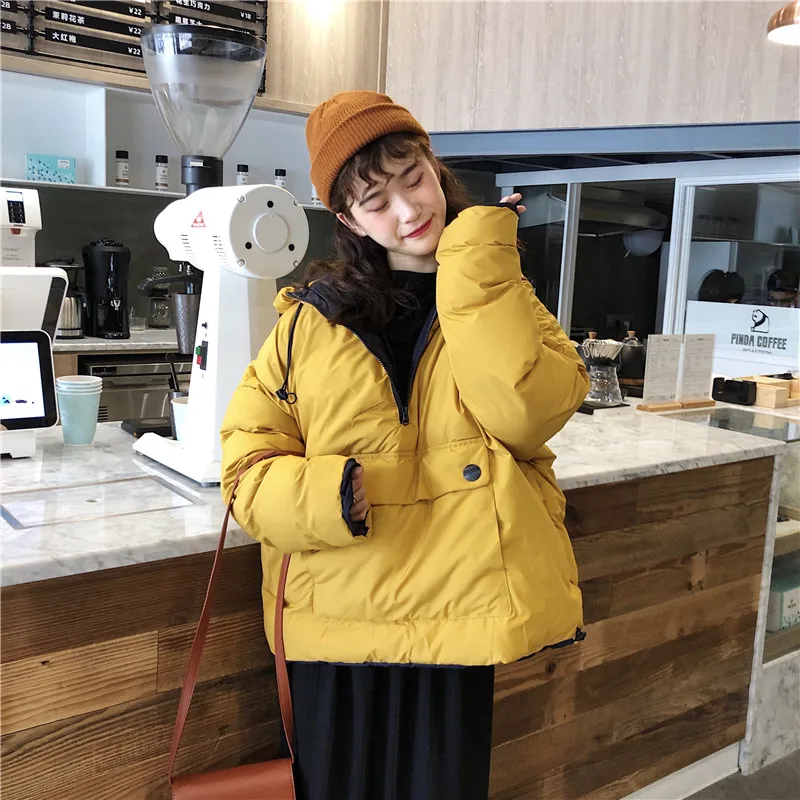 Woherb японский каваи Harajuku девушки зима более размер d парка с капюшоном женские ватные куртки плюс размер пуловер стеганые пальто