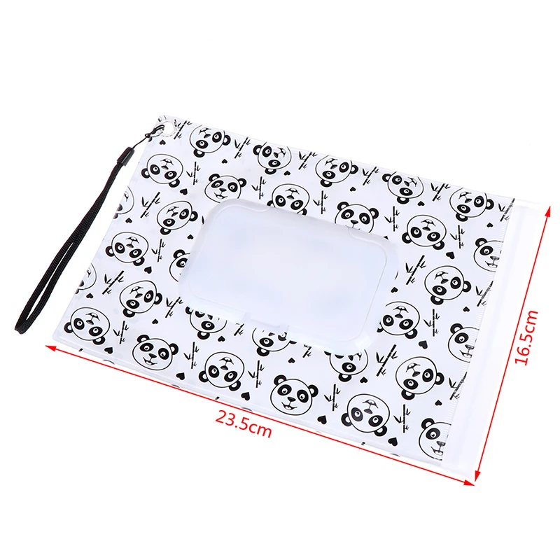 Eco-friendly Easy-carry Snap-strap Wipes Container Wet Wipes Bag Clamshell Cosmetic Pouch Clutch and Clean Wipes Carrying Case