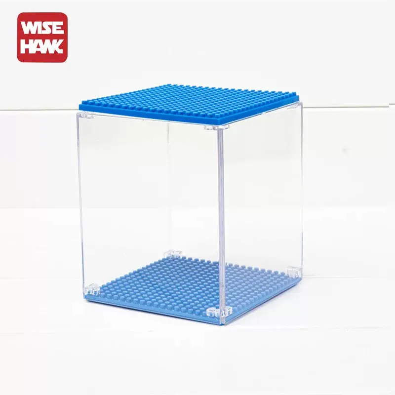 Wisehawk Hot Mini Blocks Lighting Display Base And Case Box For Plastic Diamond Building Bricks Diy Micro Action Figure Showing - Цвет: 2230 Blue