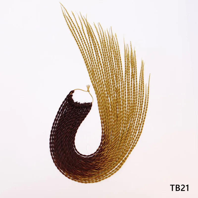 TB21 Fashion DIY Gradient Braided Hair Headwear Dreadlocks Women Synthetic Fiber Braiding Wig - Цвет: TB21