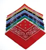 Hip Hop Paisley Bandanas 100% Cotton Cowboy Double Sided Black Red Magic Head Square Scarf Novelty Headwear Hair Band Scarf Hot 2