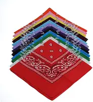 Hip Hop Paisley Bandanas 100% Cotton Cowboy Double Sided Black Red Magic Head Square Scarf Novelty Headwear Hair Band Scarf Hot 2