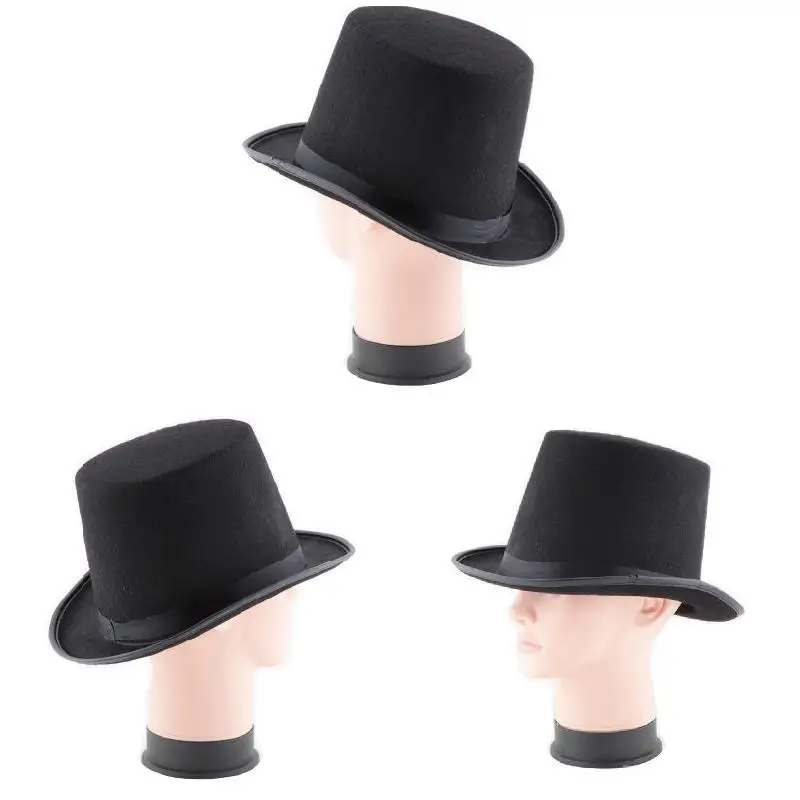 13 см/16 см высота панк черная шляпка Хэллоуин реквизит фетровые шапки Millinery/Волшебная Магия шляпа для фокусов XRQ88