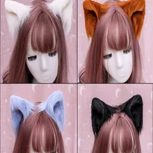 Cat Ears Costume Hair-Clip Animal Lolita Cosplay Cute Furry Halloween Girls for Party