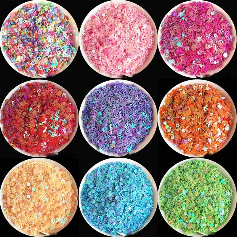 Блестки для ногтей любовь пятиконечная звезда бабочка Луна наклейки аксессуары