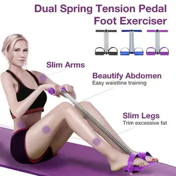 

Pull Rope Dual Spring Tension Foot Pedal Sit Up Equipment Tension Pedal Tummy Trimmer Sport Fitness Slimming Training