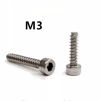 

100pcs/lot M3x6/8/10/12/16/18mm Stainless Steel Speaker Cylinder Head Cup Head Hexagon Flat Tail Self-tapping Screw