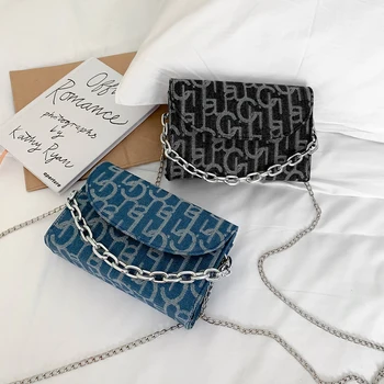 

Fashion Letters Print Crossbody Bag Women Chain Handbag PU Shoulder Messenger Pouch Women Comfortable Leisure Small Flap Bag