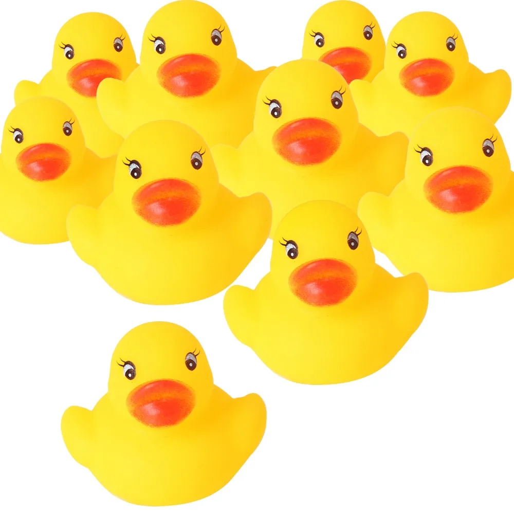 1-200pcs Cute Mini Yellow Rubber Ducks Bathing Floating Ducky Baby Shower Toys 