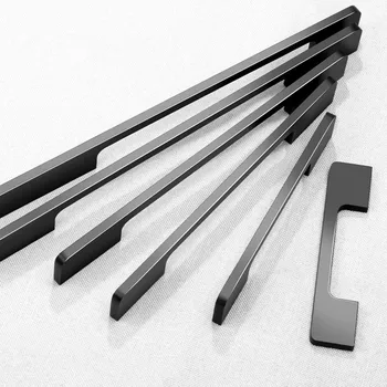 

Black Cabinet Handles Solid Aluminum Alloy American Style Kitchen Cupboard Pulls Drawer Knobs Kitchen Furniture Handle Hardware