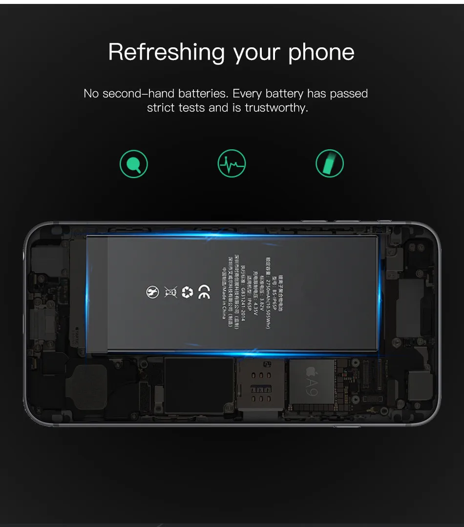 Egeedigi новейший литиевый аккумулятор для Apple iPhone 5 5S 6 6s 7 8 Plus X Xs XR Xs Max телефон Встроенный аккумулятор долгое время ожидания