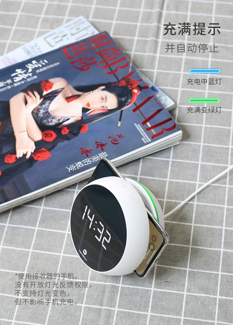 

100PCS/lot Can K5 Wireless Charger Electronic Clock Alarm Clock Mobile Phone Charge Wireless Charge for Use wholesale