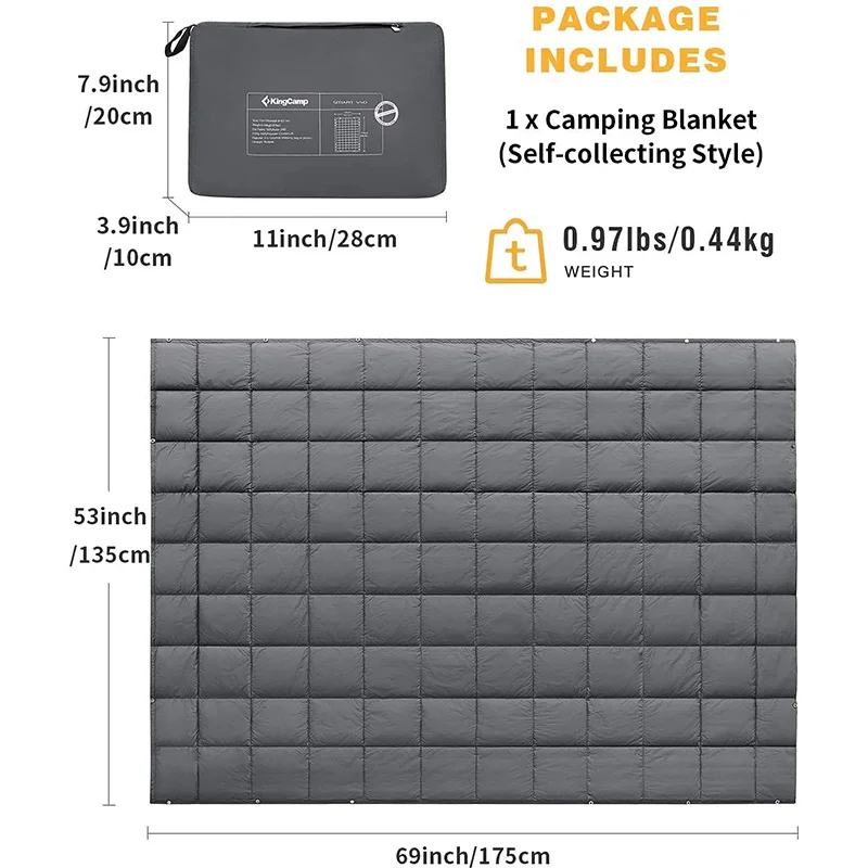Down Camping Blanket-Outdoor Lightweight Packable Down Blanket Compact Water Resistant and Warm for Camping Hiking Travel
