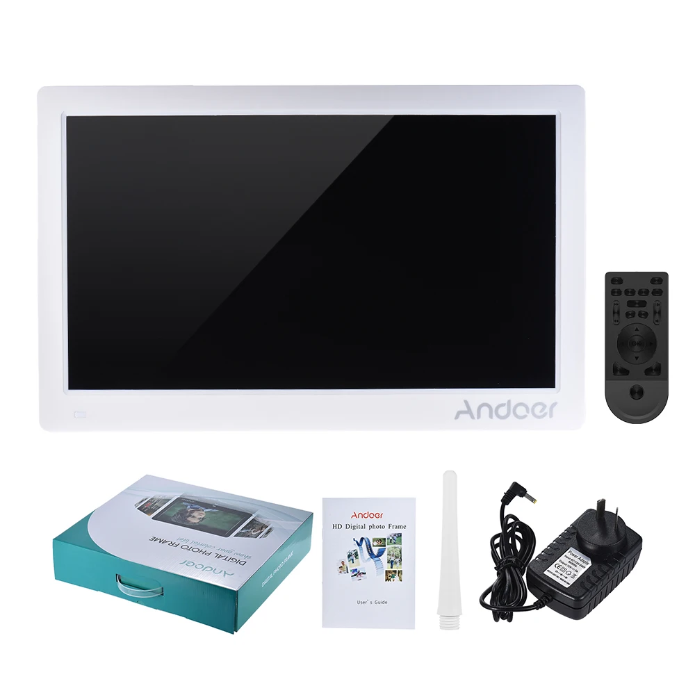 Andoer 15.6" Digital Photo Frame 1920*1080 HD Advertising Machine Full View IPS Screen Support Random Play w/Remote Gift