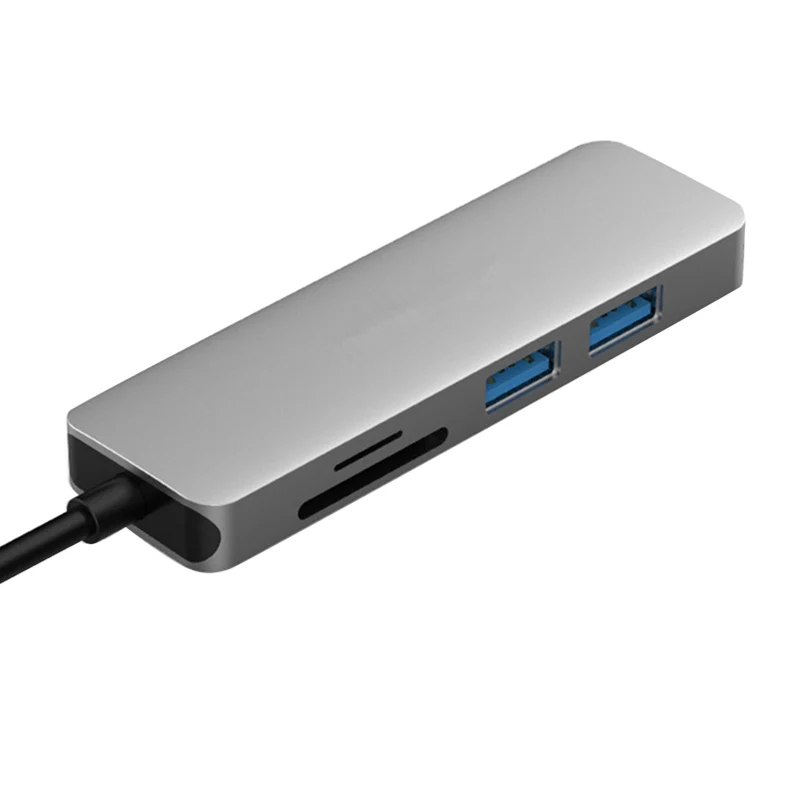 USB-C концентратор HDMI адаптер 5 в 1 ключ usb type-C к HDMI кардридер 2 порта HSJ-19