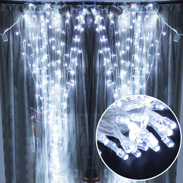Rain Curtain LED Waterfall String Lights 8 Lighting Modes Garden Fairy Wedding Party Balcony Gypsophila Lamp Decoration