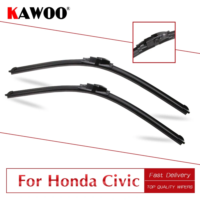 KAWOO For Honda Civic 8 9/Civic Coupe Car Soft Rubber Wipers Blades