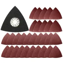 Bloc de 31 triangles de meulage, papier de verre oscillant, boucle de crochet, grain 80/ 120/ 180/ 240/ 320/ 40, pour Fein Multimaster