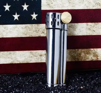 

Luxury inflatable Smoking Lighter Retro Mini Fuel Kerosene Oil Lighter Personality Thunder Metal Grinding Wheel Gasoline Lighter