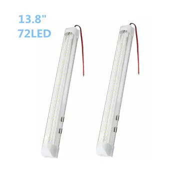 

2Pcs 12V 24V 72 LED Bar Car Interior Light Lamp Strip Light Bar On/Off Switch for Van Lorry Truck Camper Caravan Camping Boat