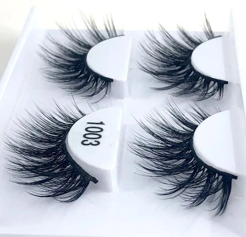 2 Pairs 1003 HBZGTLAD, 2/4 пар, натуральные накладные Искусственные ресницы, длинный макияж, 3d норковые ресницы, ресницы для наращивания, норковые ресницы для красоты - Цвет: 2 Pairs 1003
