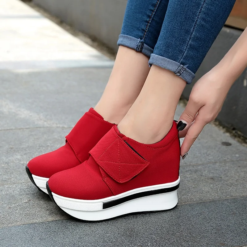 

Summer Women Shoes Wedges Sneakers Slipony Ladies Canvas Platform Shoes High Breathable Female Height Increasing Tenis feminino