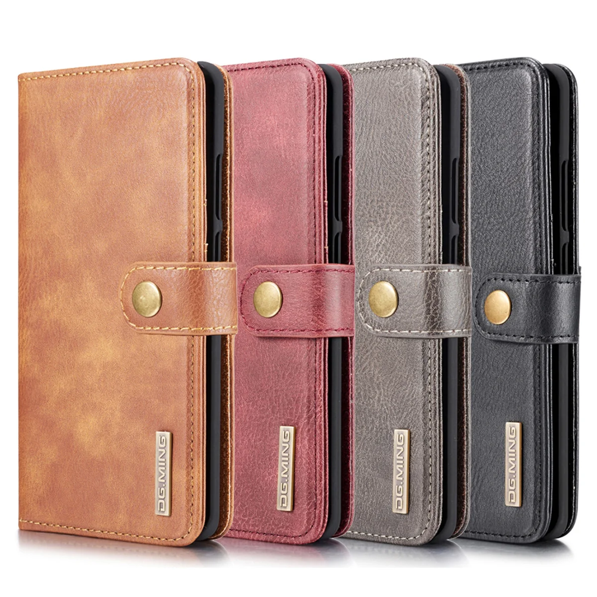 

LCHULLE Luxury Flip Wallet Cover Cases for IPhone X XR XS 11 Pro MAX 6 6S 7 8 Plus 5 5S SE Leather Removable Card Slots Coque