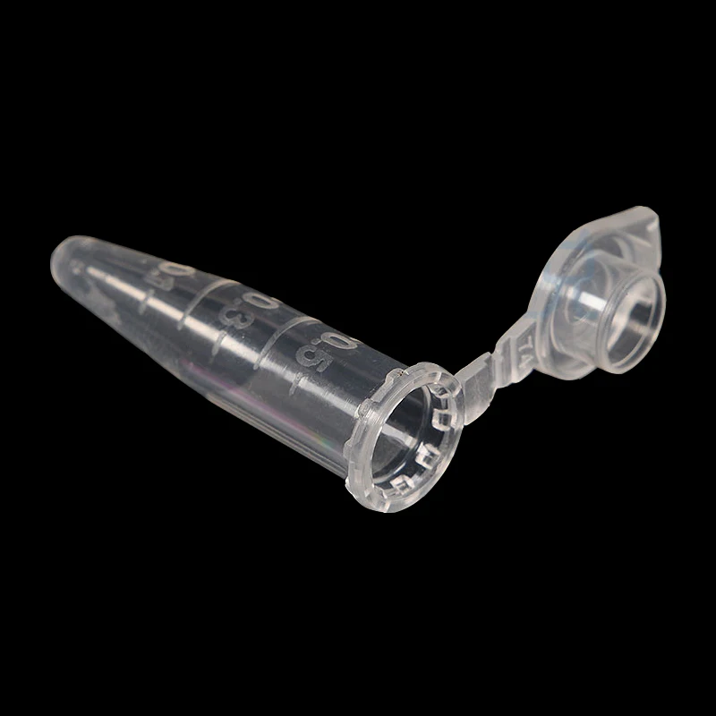 1000PCS 0.2ml/0.5ml/1.5ml Clear Micro Plastic Test Tube Centrifuge Vial Snap Cap Laboratory centrifuge tube