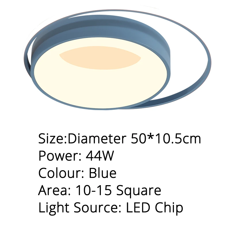 Современный светодиодный потолочный светильник для спальни, кухни, поверхностный светильник, белый, розовый, голубой каркас, дистанционный светильник, светильник, люстры - Цвет корпуса: X8107  blue 50cm