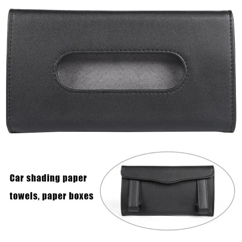 Car Decoration Sun Visor Tissue Box Car Tissue Box PU Leather Napkin Holder DS3
