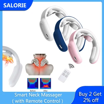 

USB Rechargeble Neck Massager Far Infrared Heating Electric Cervical Vertebra Massge Device Physiotherapy Health Care Relaxation