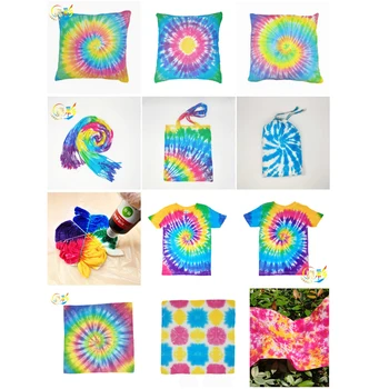 

Clothing Graffiti Art Craft Non Toxic Disposable Gloves Party Rubber Bands Tie Dye Kit Fabric Colorful Textile Paint DIY