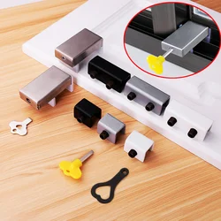 Serrures de fenêtre coulissantes réglables pour enfants, Protection de sécurité, arrêt sans poinçon, serrure de sécurité en acier avec clés, accessoires de soins pour bébé 