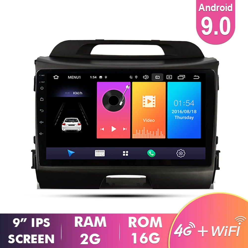 EKIY " ips Android 9,0 Автомобильный мультимедийный авто радио для Kia Sportage 2010- gps навигация Нет 2 Din 3g/4G стерео видео плеер - Цвет: 2G 16G