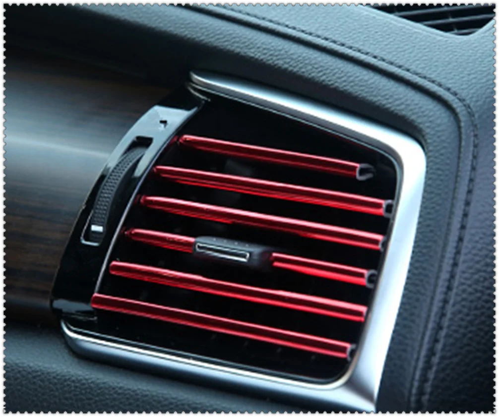 

DIY 10 pcs Car Shape Chrome Shape auto Air Emission Decorative Strip for Honda Everus Clarity Civic Accord Urban