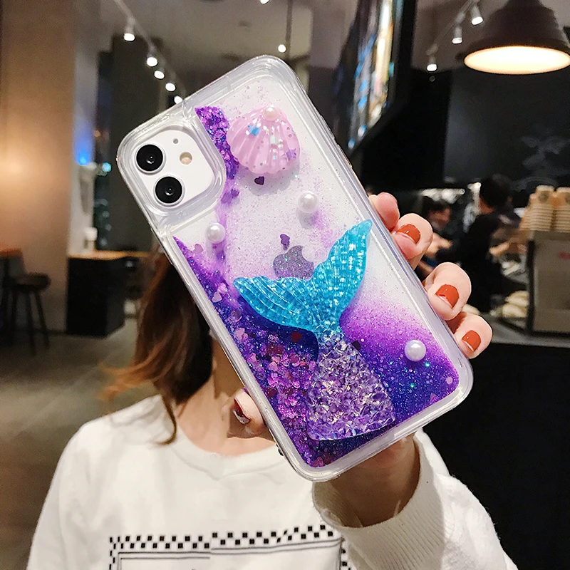 xiaomi leather case case Mermaid Starfish Quicksand Glitter Water Case for Xiaomi Redmi Note 8T 8 7 6 5 9 Pro 9S 9A 9C 8A 7A 6A 5A 4X 4A 5 Plus S2 Cover xiaomi leather case case Cases For Xiaomi