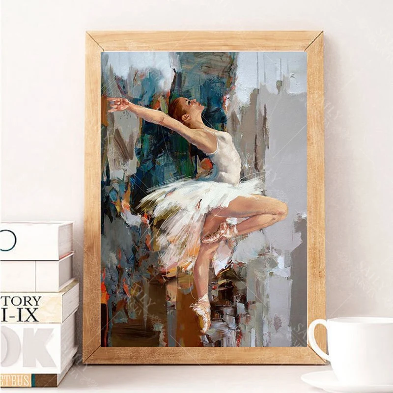 Высококачественные оригинальные пуанты ручной работы, картина маслом, известные маноры, художественно раскрашенные абстрактные балетные картины для девочек
