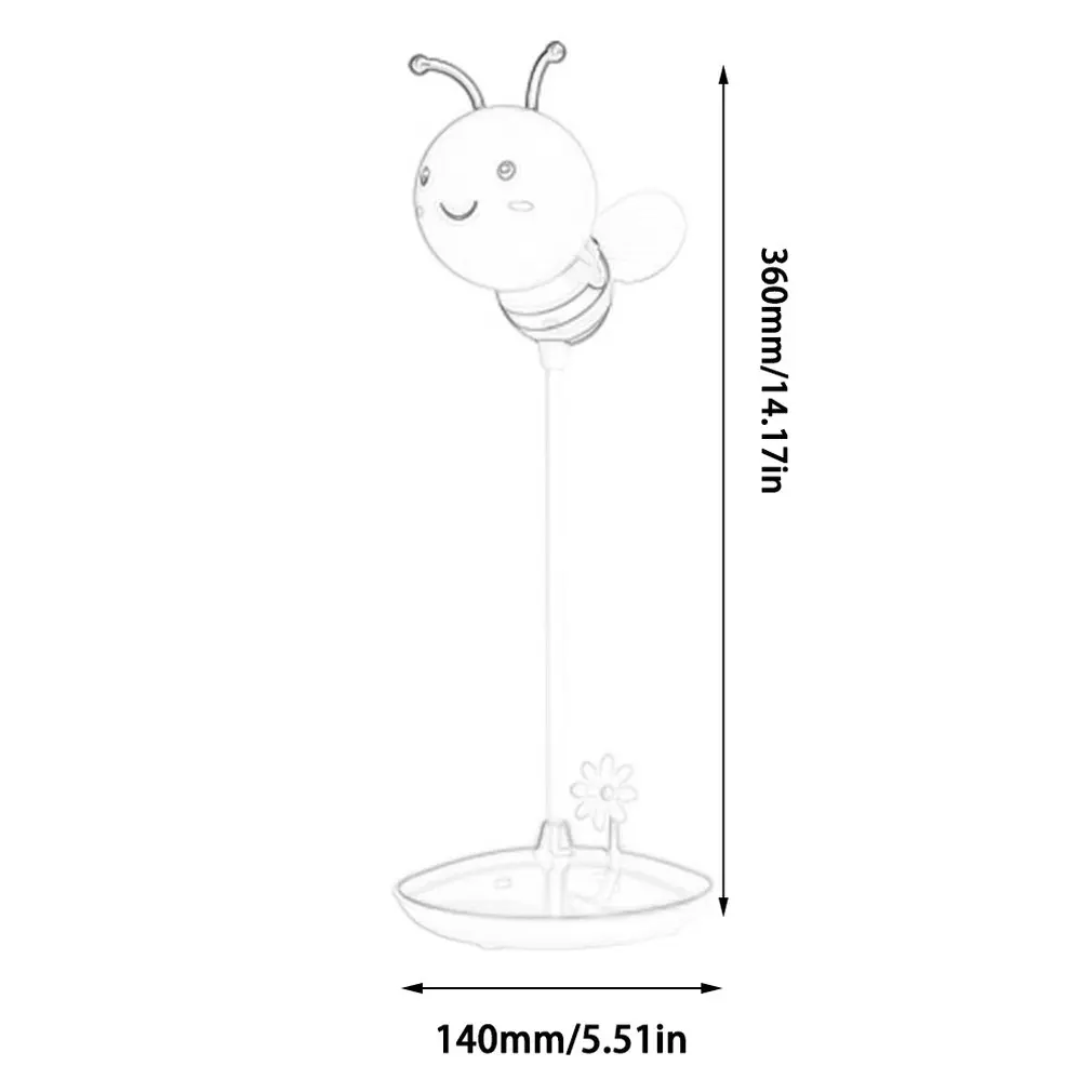 LED Little Bee Night Light USB Rechargeable Home Bedroom Decoration Tabel Lamp Creative Atmosphere Eye Protection Light Fixtures