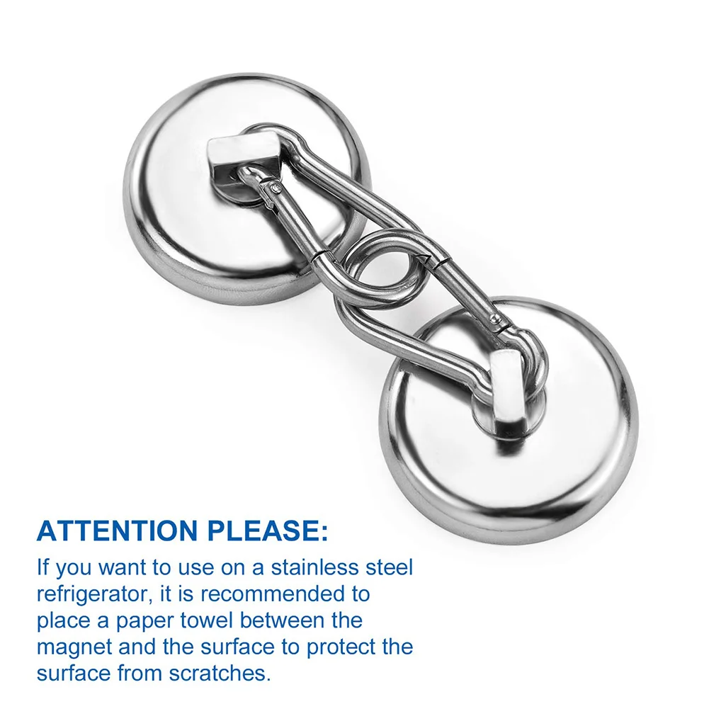 Magnetic Hooks Strong Heavy Duty Neodymium Magnet Hooks With Swivel Carabiner Hook For Refrigerator 4pcs Magnetic Materials