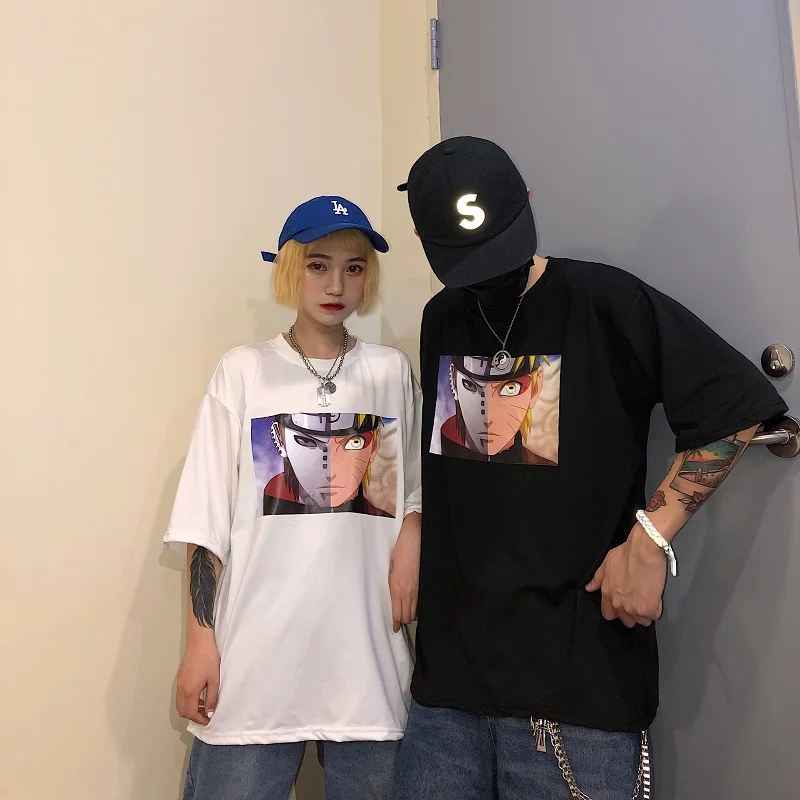 Hei12-Black Harajuku Мужская футболка Наруто Саске боль крутая печать унисекс короткий рукав футболки уличная японская аниме забавная Футболка с принтом - Цвет: Hei12-Black