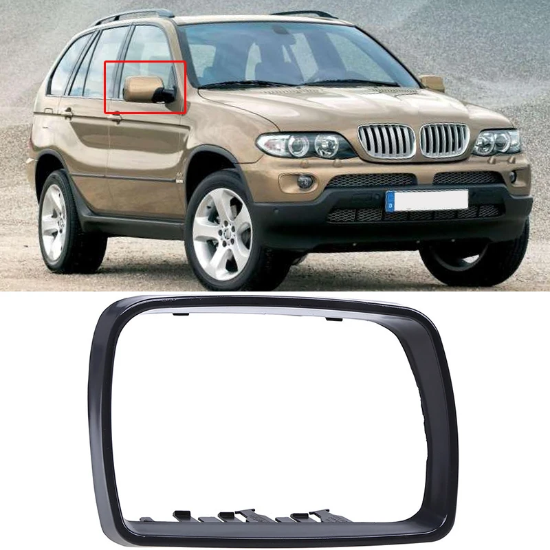 

MagicKit Mirror For BMW E53 X5 2000-2006 Side Door Rearview Mirror Trim Ring Frame Mirror Cover Cap Black Car Housing Part right