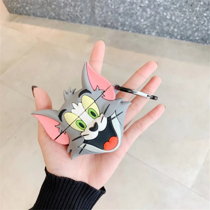 Anime 3D Cute Cartoon Tom Cat And Jerry Mouse Lovely Silicone Protection Earphone Accessories Cover Cases For Apple Airpods
