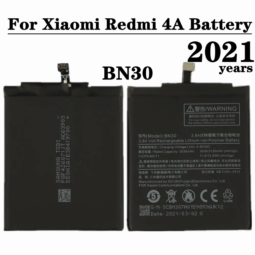 2021 Years Hongmi 4a Battery For Xiaomi Redmi 4a Redrice 4a Phone Battery Bn30 3120mah Smartphone Replacement Batteries Mobile Phone Batteries Aliexpress