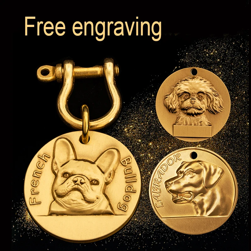 Pet Dog ID Tag Anti-lost Pet Dog Cat украшения на шею декоративные Жетоны для питомцев этикетка для собак латунная наклейка с кошкой на заказ Pit Bull